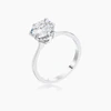 2Ct Rhodium Round Cut Scallop Solitaire Engagement Ring