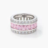 Avril 8.8ct Pink CZ White Gold Rhodium Eternity Band