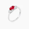 Mariah 1.5ct Ruby CZ White Gold Rhodium Simple Ring