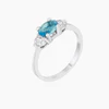 Mariah 1.5ct Aqua CZ White Gold Rhodium Simple Ring