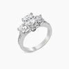 Luna 2.5ct CZ White Gold Rhodium Three Stone Ring