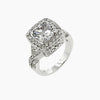 Polly 3.8ct CZ White Gold Rhodium Antique Inspired Ring