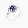 Emmelina 2.5ct Lavender CZ White Gold Rhodium Floral Ring