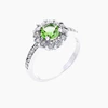 Emmelina 2.5ct Peridot CZ White Gold Rhodium Floral Ring