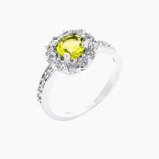 Emmelina 2.5ct Canary Yellow CZ White Gold Rhodium Floral Ring