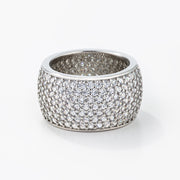 Andrea 3ct CZ White Gold Rhodium Wide Pave Band