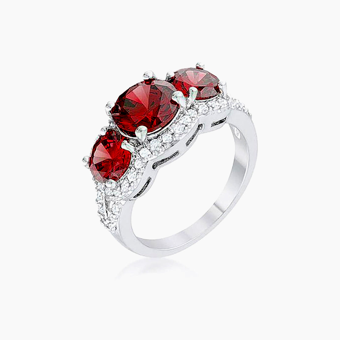 6.8ct Garnet Red Three Stone Cocktail Ring – BaubleBox