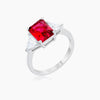 Cara Classic 4.5ct Fuchsia CZ White Gold Rhodium Engagement Ring