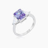 Cara Classic 4.5ct Lavender CZ White Gold Rhodium Engagement Ring