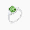 Cara Classic 4.5ct Peridot CZ White Gold Rhodium Engagement Ring