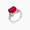 Charlene 6.2ct Ruby CZ Rhodium Classic Statement Ring