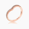 .22Ct Rose Goldtone Chevron Ring with CZ