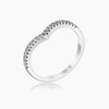 .22Ct Rhodium Chevron Ring with CZ