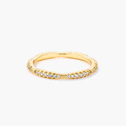 .42Ct Dainty 18k Gold Plated Micro Pave CZ Stackable Eternity Ring