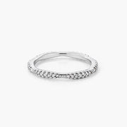 .42Ct Dainty 18k Rhodium Plated Micro Pave CZ Stackable Eternity Ring