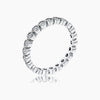 Rhodium Plated Dotted Clear CZ Round Bezel Eternity Ring