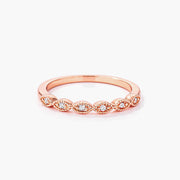 Rose Gold Plated Sextus Marquise Delicate Stackable Ring