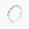 Rhodium Plated Sextus Marquise Delicate Stackable Ring