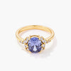 3ct. Gold Plated Oval Tanzanite CZ Engagement Ring