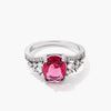 3.25ct. Rhodium Plated Raspberry Sparkle CZ Ring