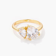 2.75ct Gold Plated Toi et Moi CZ Ring