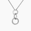 Rhodium Plated Finish Triplet Hoop Pendant