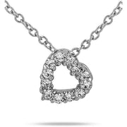 Mariane 0.8ct CZ White Gold Rhodium Classic Heart Necklace