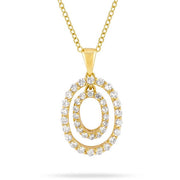Deanne 2.1ct CZ 14k Gold Circle Drop Necklace