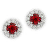 Emmelina 4.5ct Ruby CZ White Gold Rhodium Simple Stud Earrings