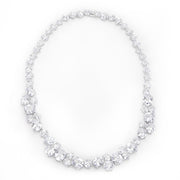 Adeline 203ct CZ White Gold Rhodium Elegant Collar Necklace