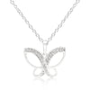 Dainty Butterfly Cubic Zirconia Pendant Necklace
