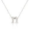 Alexia 0.3ct CZ White Gold Rhodium N Initial Micro Pave Pendant Necklace