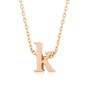 Alexia Rose Gold Pendant K Initial Necklace