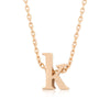 Alexia Rose Gold Pendant K Initial Necklace