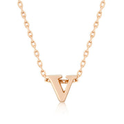 Alexia Rose Gold Pendant V Initial Necklace