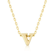 Alexia 14k Gold Pendant V Initial Necklace