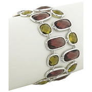 Alina Amethyst and Olive Crystal White Gold Rhodium Fashion Bracelet