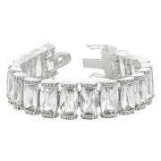 Diane 172ct CZ White Gold Rhodium Elegant Bridal Bracelet