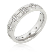 Stainless Steel Etched Eternity Band