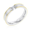 Tension Set Solitaire Stainless Steel Ring