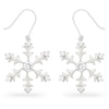 Natalia 6ct CZ White Gold Rhodium Snowflake Drop Earrings