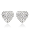 Paola 0.7ct CZ White Gold Rhodium Pave Heart Stud Earrings