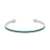 Bonnie 0.8ct Turquoise CZ White Gold Rhodium Channel Set Cuff