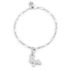 Rudy 0.25ct CZ Rhodium Reindeer Charm Bracelet
