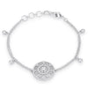 .5 Ct Rhodium Bracelet with Interlocking Circles and Cubic Zirconia
