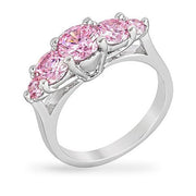 Lyra 1.5ct Pink CZ White Gold Rhodium Ring