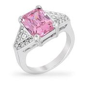 Kaylee 3ct Pink CZ White Gold Rhodium Ring