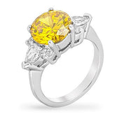 Jina 4ct Yellow CZ White Gold Rhodium Ring