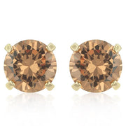 Simple Champagne Cubic Zirconia Studs