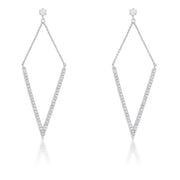 Michelle 1.2ct CZ Rhodium Delicate Pointed Drop Earrings